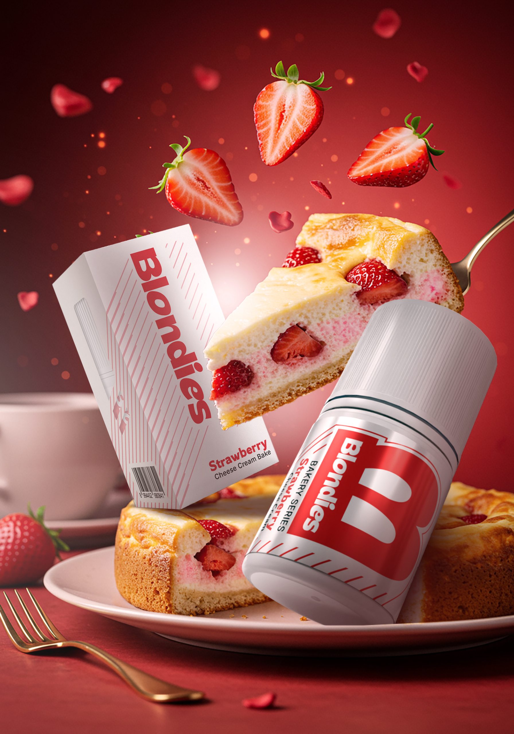 Blondies Strawberry Cheese Cream Bake