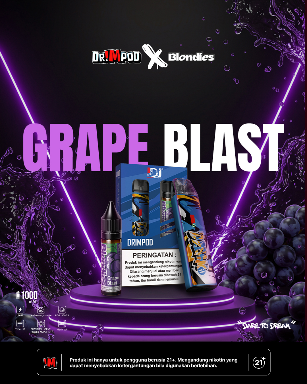 Drimpod x blondies grape blast